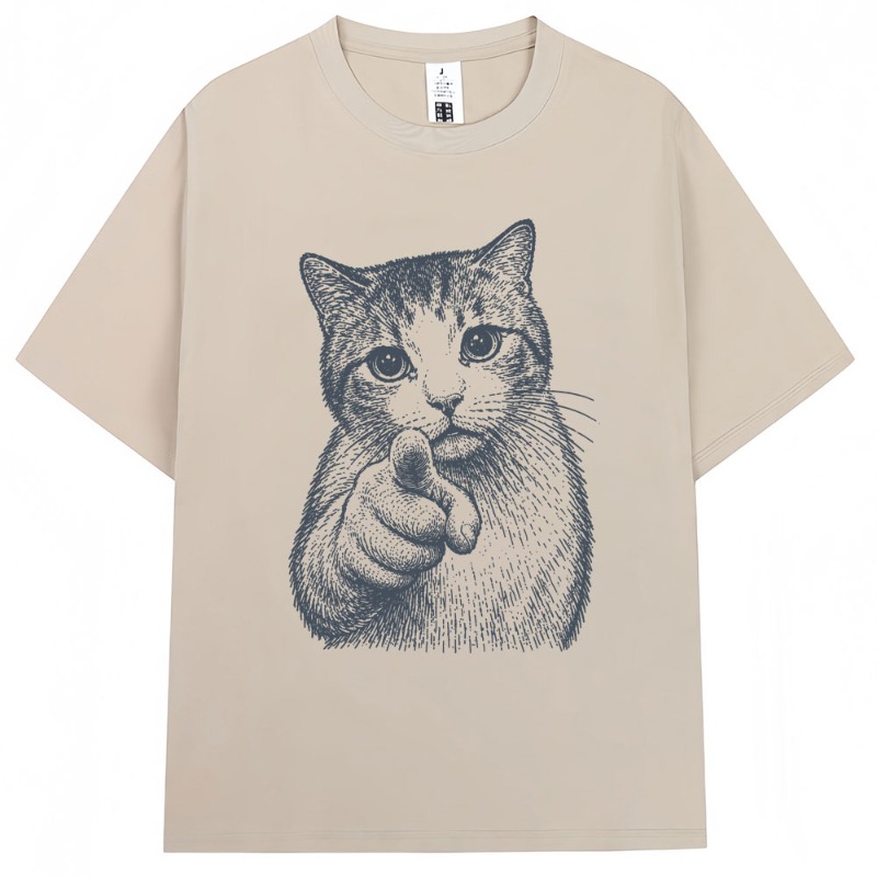 Summer Clothing Guide - ガイドキャットファッションラウンドネックピュアプリント女性の Tシャツ半袖男性トップス Tシャツ夏の新しいカジュアル婦人服