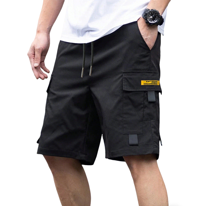 Summer Clothing Work - 夏のメンズソリッドカラーカーゴショーツアウトドアマルチポケットアーミータクティカルパンツ男性カジュアルルーズワークショーツ登山キャンプ用