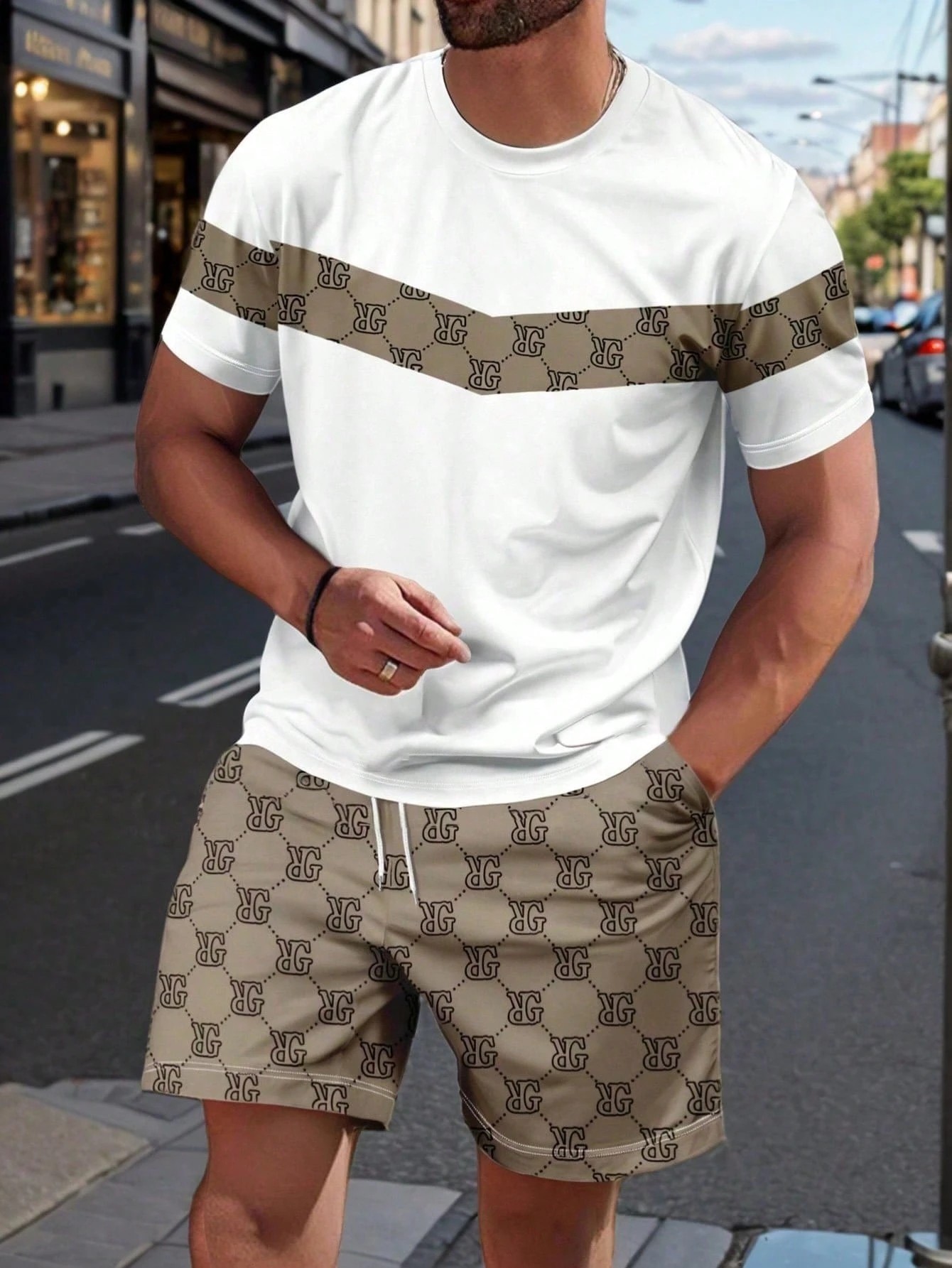 Summer Clothing Styles Men - 2026年夏メンズスーツ、3Dプリント柄入り、通気性、軽量、快適、ファッショナブル、アウトドアスタイルのメンズ服