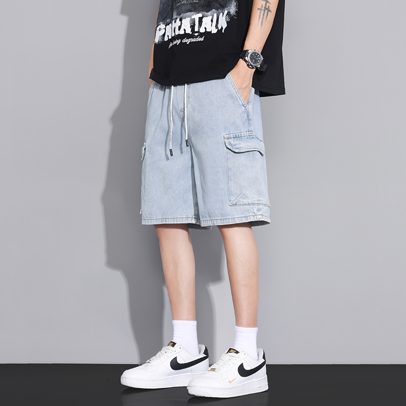 Summer Clothing Styles Men - 2025 夏の作業着デニムショートパンツメンズ多用途ルーズ韓国スタイルのトレンディなパンツカーゴパンツ男性パンツ男性服