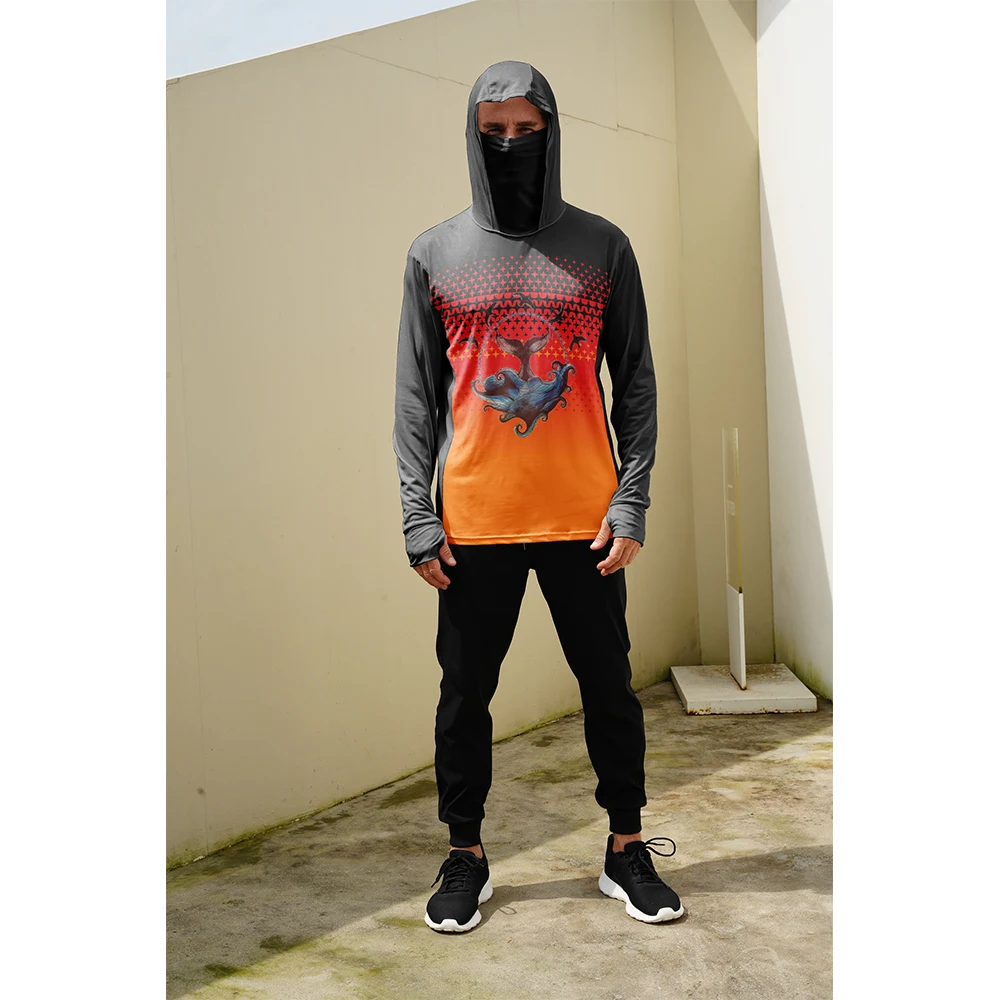 Summer Clothing Trend - 釣り用シャツ メンズ 日焼け防止 フード付きマスク 一体型 釣り服