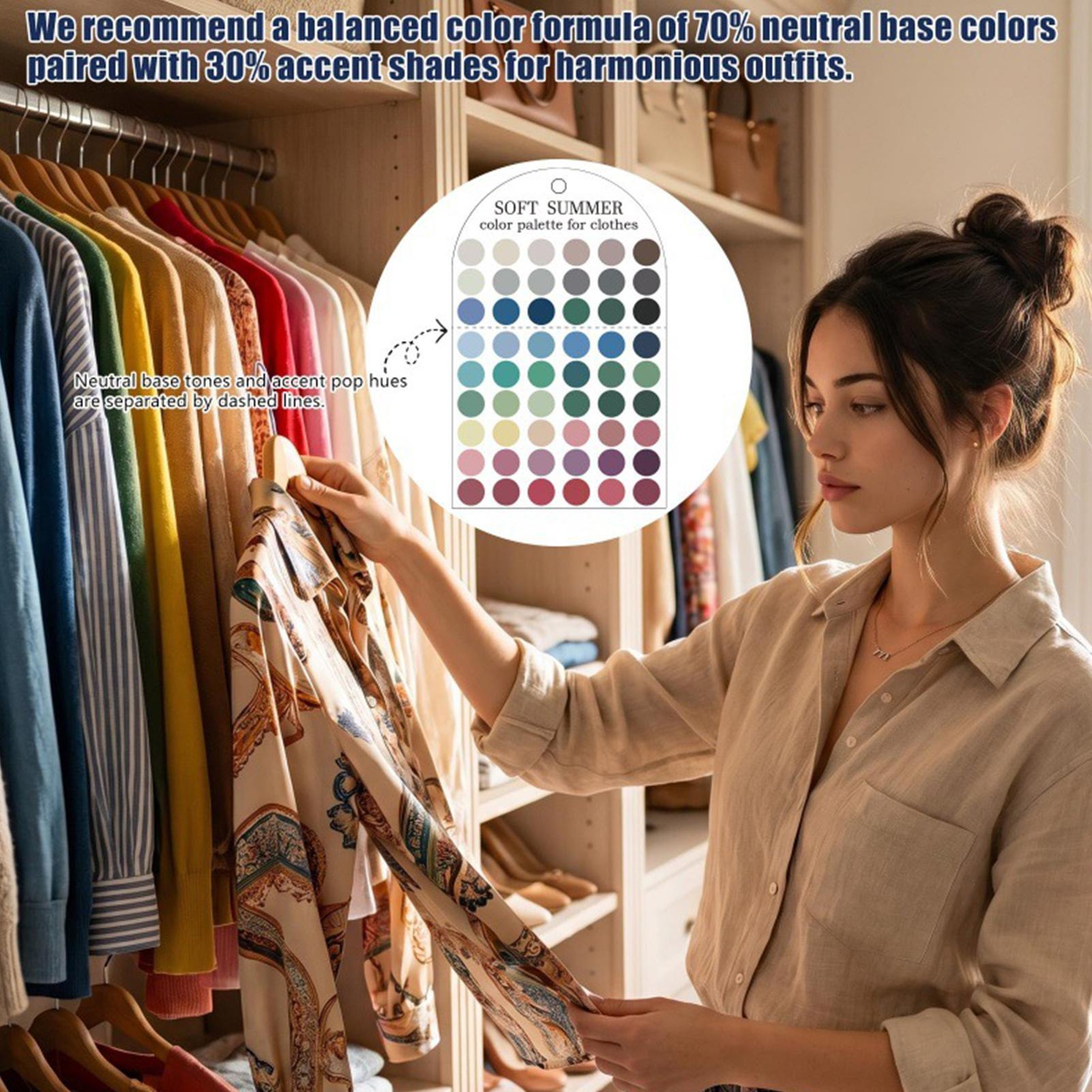 Summer Clothing Guide - 2 個のアクリル季節別パレットカラーサンプルカードマッチングガイドソフトサマーカラーパレットカード衣類メイクアップ口紅用