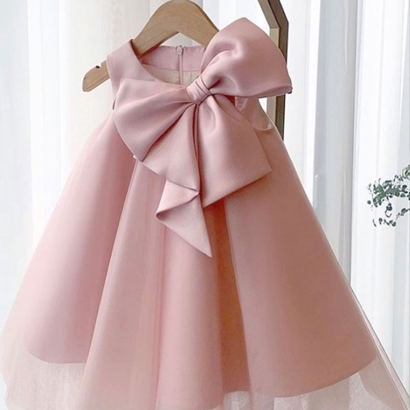 Summer Clothing For Babies - 夏ビッグリボン女の赤ちゃんドレス 1st 誕生日パーティーウェディングドレスガールパーティープリンセスイブニングドレス子供女の子服