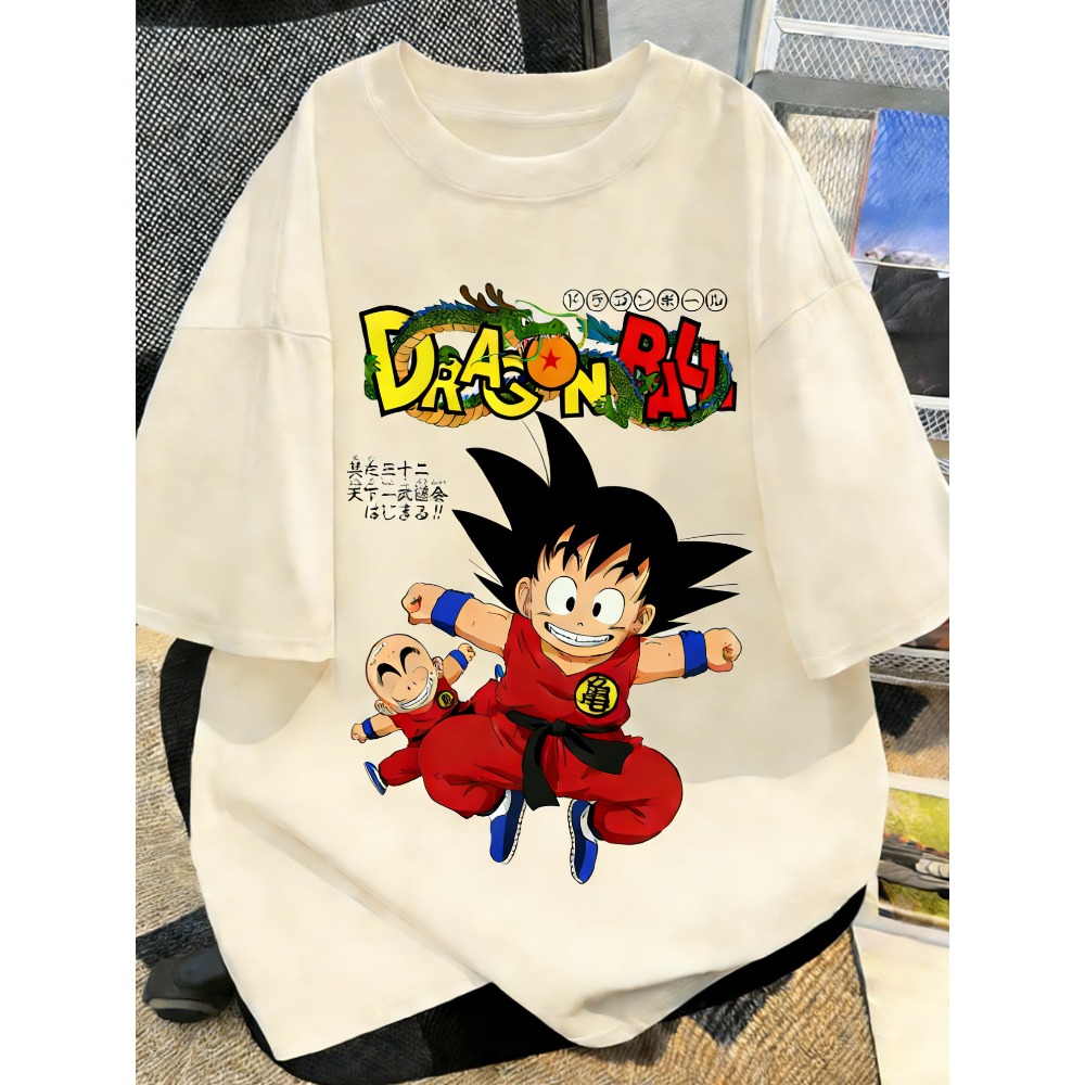 Summer Clothing Styles Men - プラスサイズドラゴンボールアニメプリント男性、女性夏の Tシャツカジュアル親子トップスストリートウェア原宿スタイル Y2K ファッション