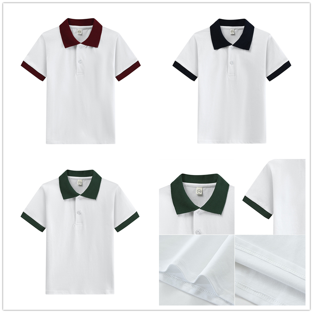 Summer Clothing Teens - Tシャツ男の子用夏のTシャツ子供半袖無地漫画トップスティーンエイジャー通気性ポロシャツ子供服110-165センチ