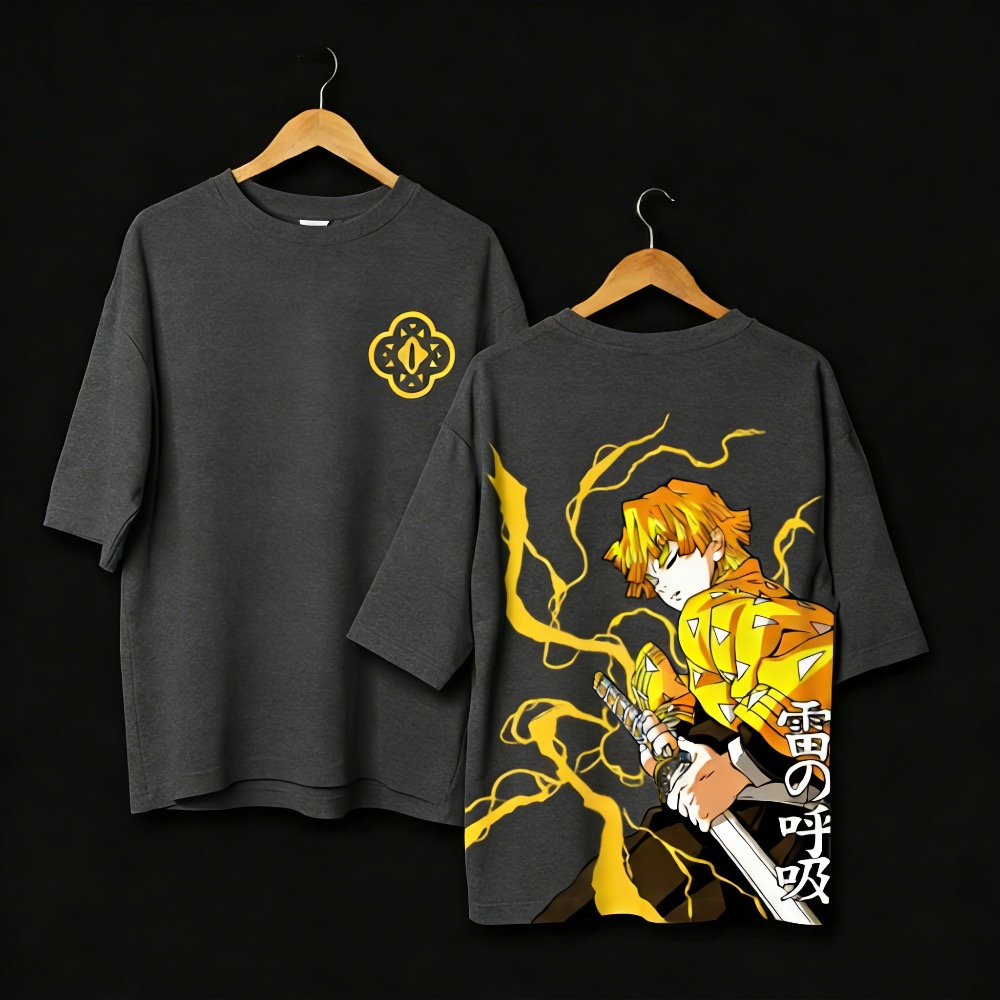 Summer Clothing Styles Men - プラスサイズデーモンスレイヤーアニメプリント男性、女性 Tシャツカジュアル親子トップスファッションストリートウェア Y2K 原宿スタイル夏