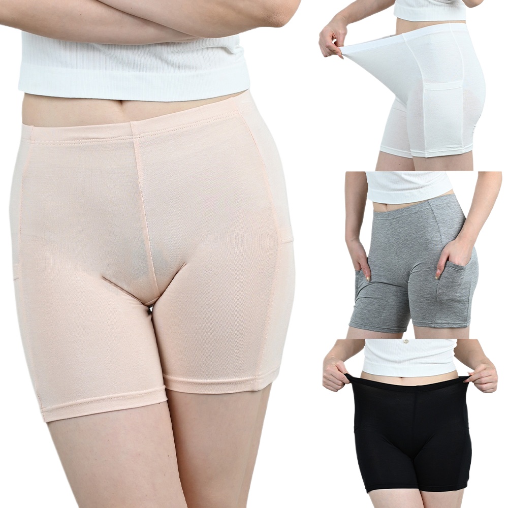 Xl Summer Clothing - 女性の綿ハイウエスト安全パンツ両側ポケットなしローリング夏通気性保険ショーツ用パンティー