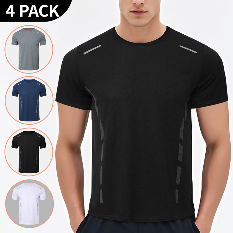 Summer Clothing Teens - 1/4 個メンズ夏速乾性スポーツファッションプリント半袖ティーンルーズで快適なランニングフィットネスジョーカー Tシャツ