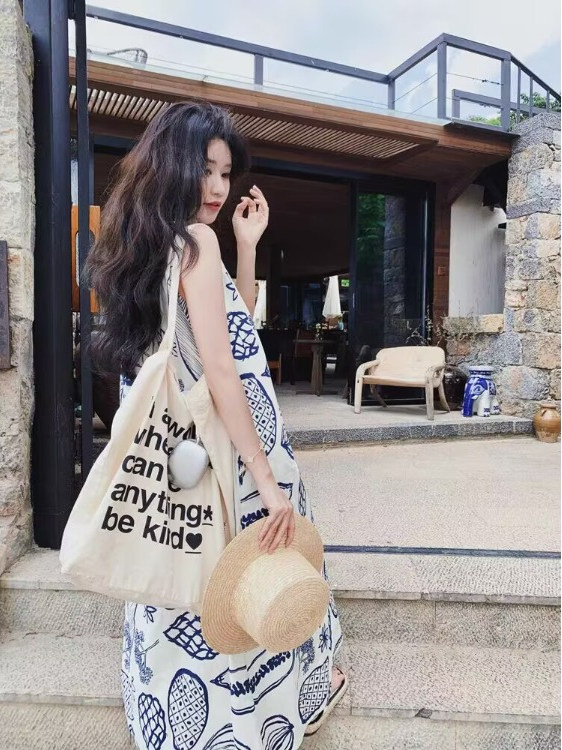 夏用ルーズAラインベストワンピース レディース 植物柄ノース - Summer Clothing Tagline のレビューと価格