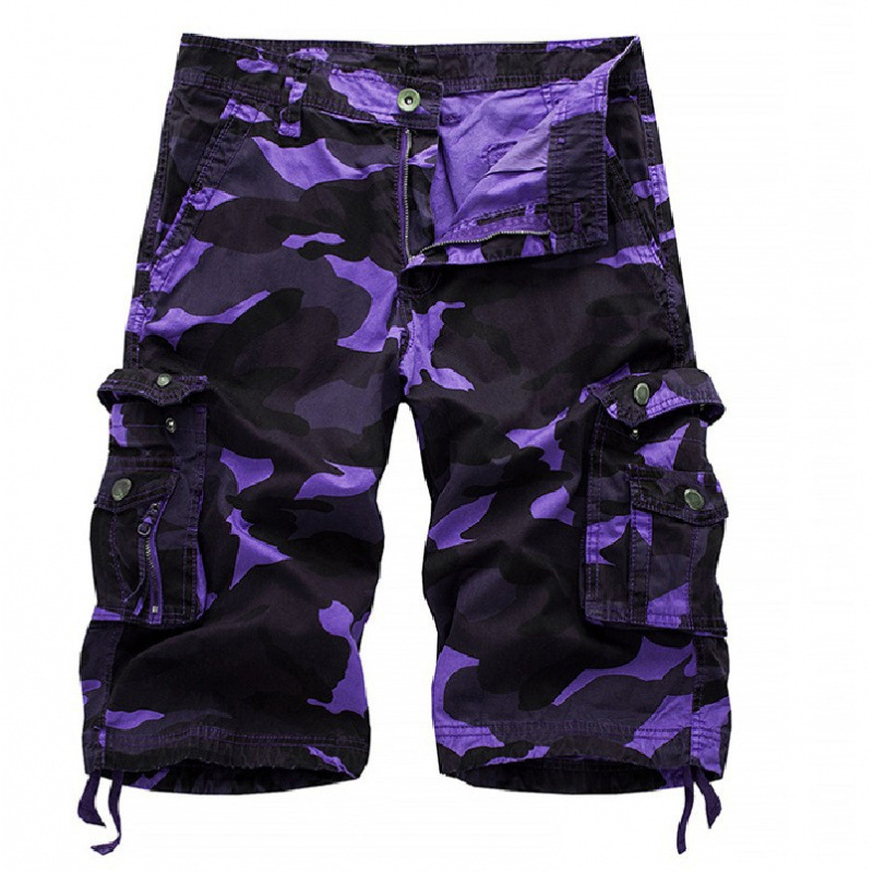 メンズ ブルー カモフラージュ 膝丈ワークショーツ、春と夏用 - Summer Clothing Work のレビューと価格