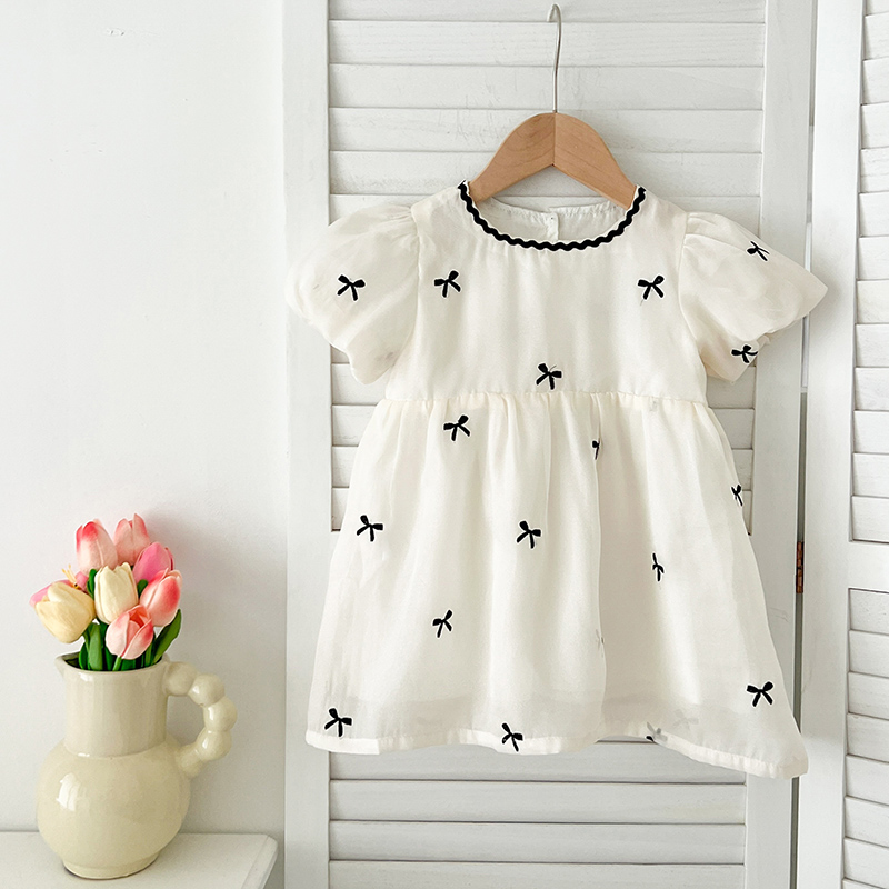 キッズ姉妹服夏の女の赤ちゃんドレス幼児女の子かわいい弓ガーゼ - Summer Clothing For Babies のレビューと価格