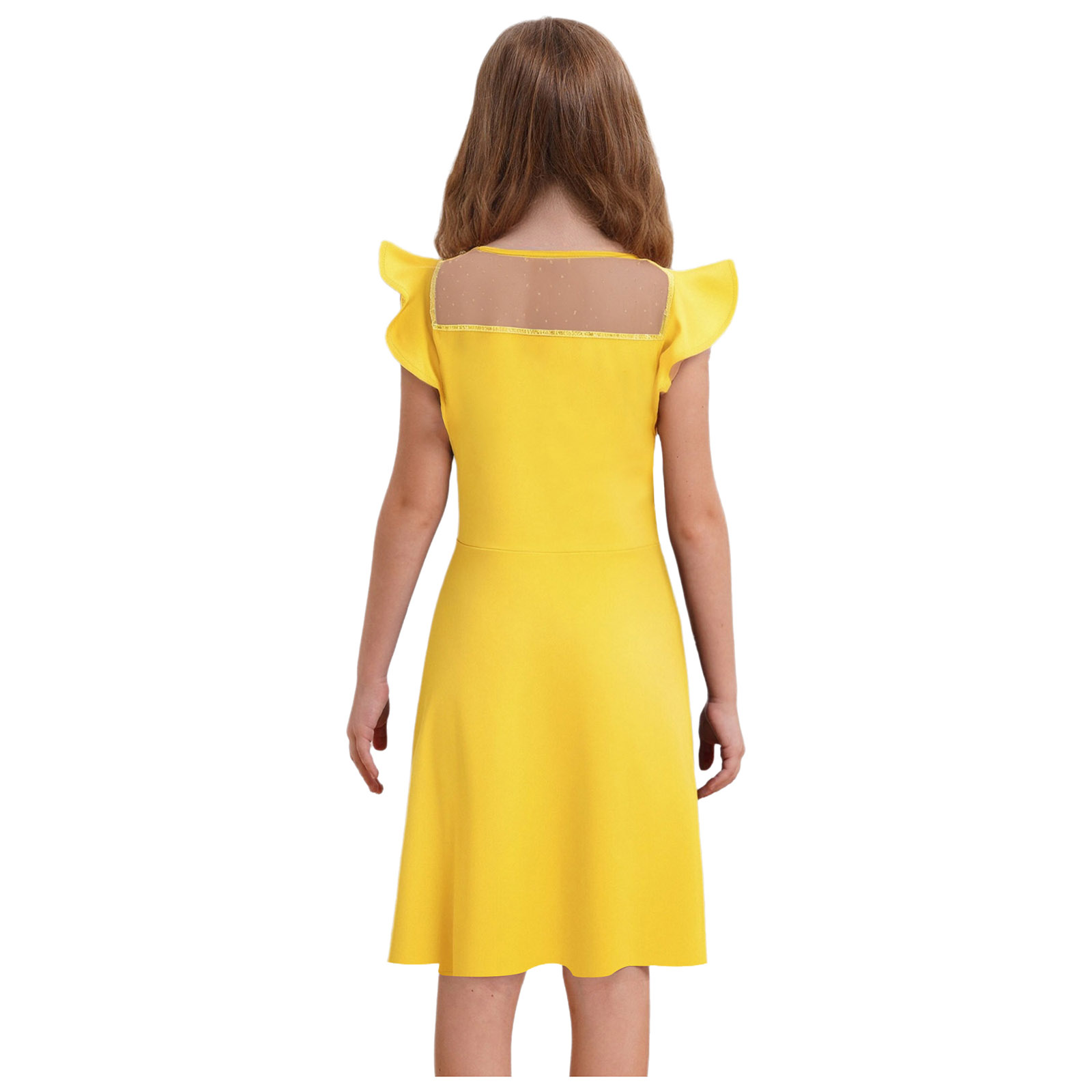 10代の女の子の夏のドレス、ラッフルスリーブ、ドット柄、シー - Summer Clothing Teens のレビューと価格