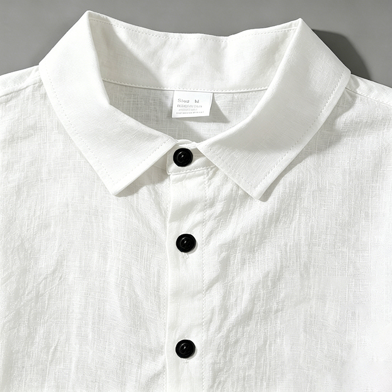男性リネンツーピース衣装半袖ラペルボタンシャツ弾性ドロースト - Summer Clothing Trend のレビューと価格