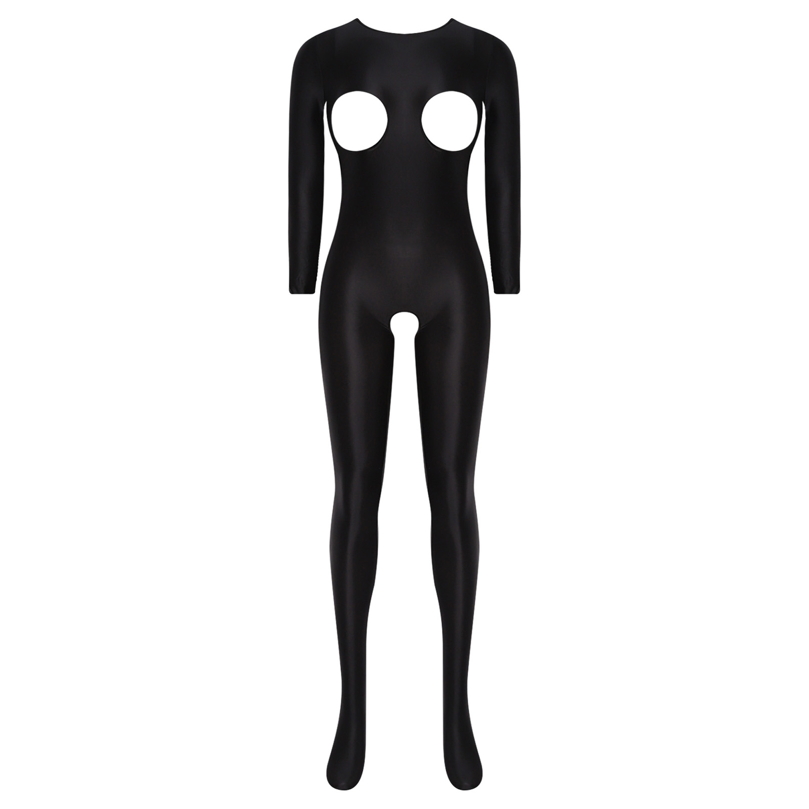 女性用光沢のある伸縮性のあるオープンクロッチユニタードジャン - Xl Summer Clothing のレビューと価格
