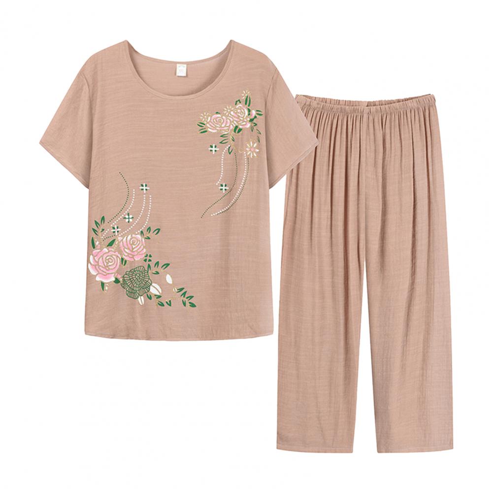 新着女性パジャマセットパジャマ女性綿プリントフラワーパジャマ - Xl Summer Clothing のレビューと価格