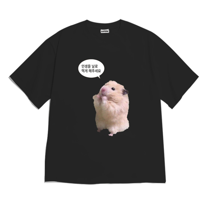 面白いハムスターミームグラフィックTシャツ メンズ レディー - Summer Clothing Teens のレビューと価格