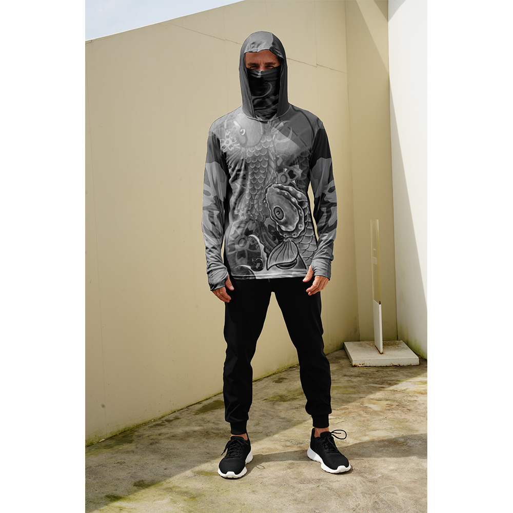 釣り用シャツ メンズ 日焼け防止 フード付きマスク 一体型  - Summer Clothing Trend のレビューと価格