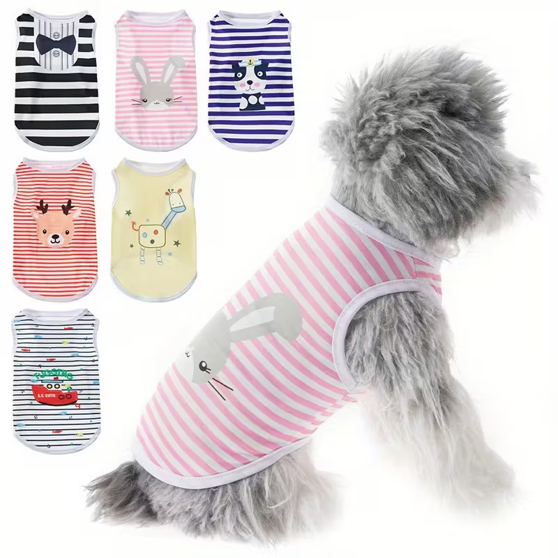 かわいい夏のペット犬用冷却ベスト漫画ソフト服夏カジュアルシャ - Summer Clothing In French のレビューと価格