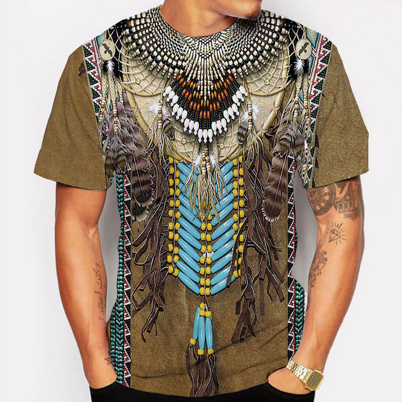 インド Tシャツエスニックスタイル 3D プリントストリート - Indian Summer Vintage Clothing のレビューと価格