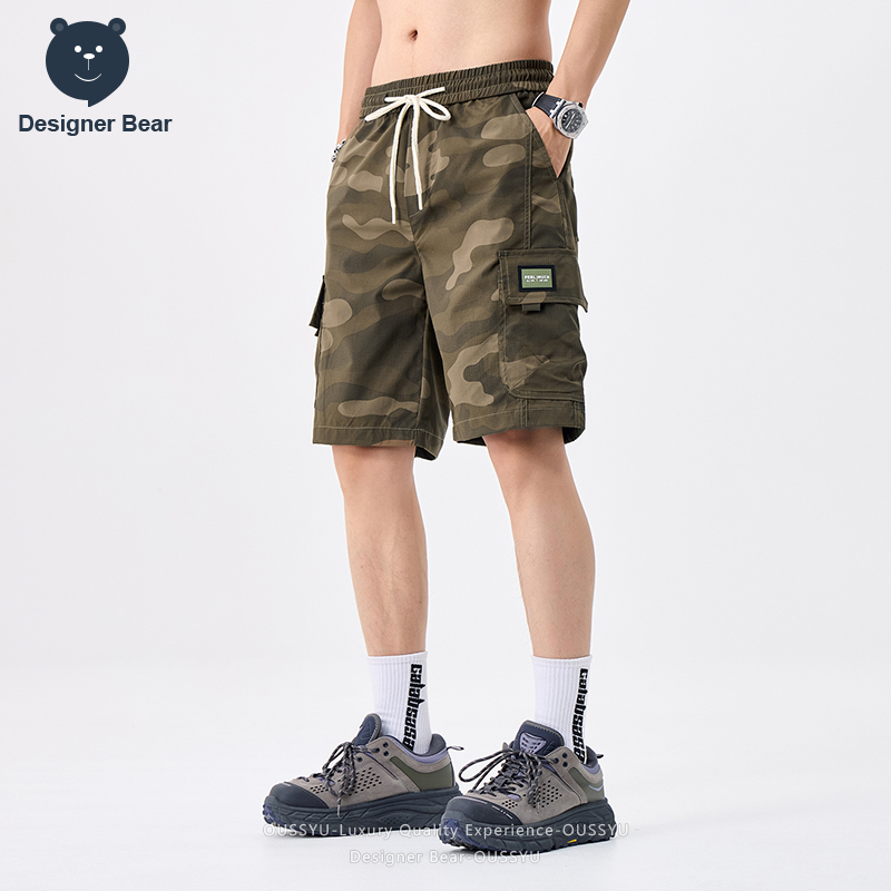 ブランド服夏カーゴ迷彩ショーツ男性マルチポケットだぶだぶの巾 - Summer Clothing Work のレビューと価格