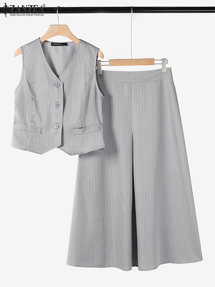 ZANZEA オフィスレディース ツーピースセット 夏 スト - Summer Clothing Work のレビューと価格