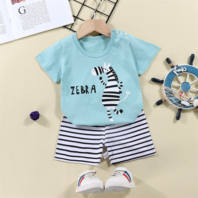 綿 Tシャツ + ショーツ 2 ピーストラックスーツセット子 - Summer Clothing For Babies のレビューと価格