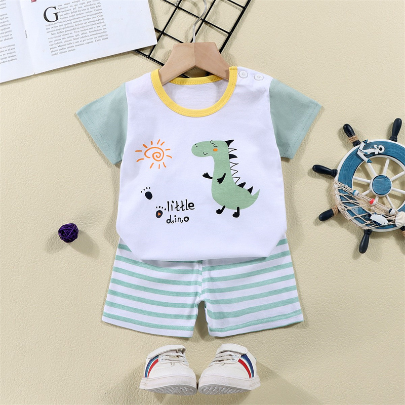 綿 Tシャツ + ショーツ 2 ピーストラックスーツセット子 - Summer Clothing For Babies のレビューと価格