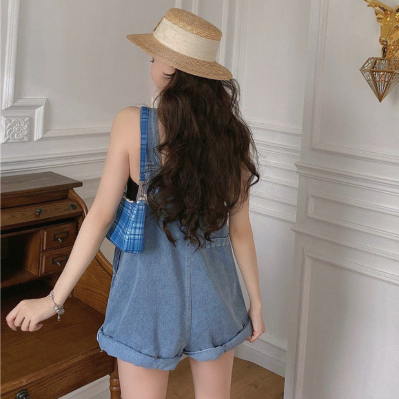 女性の夏のロンパース,だぶだぶのデニム衣類,韓国のファッショ - Summer Clothing Teens のレビューと価格
