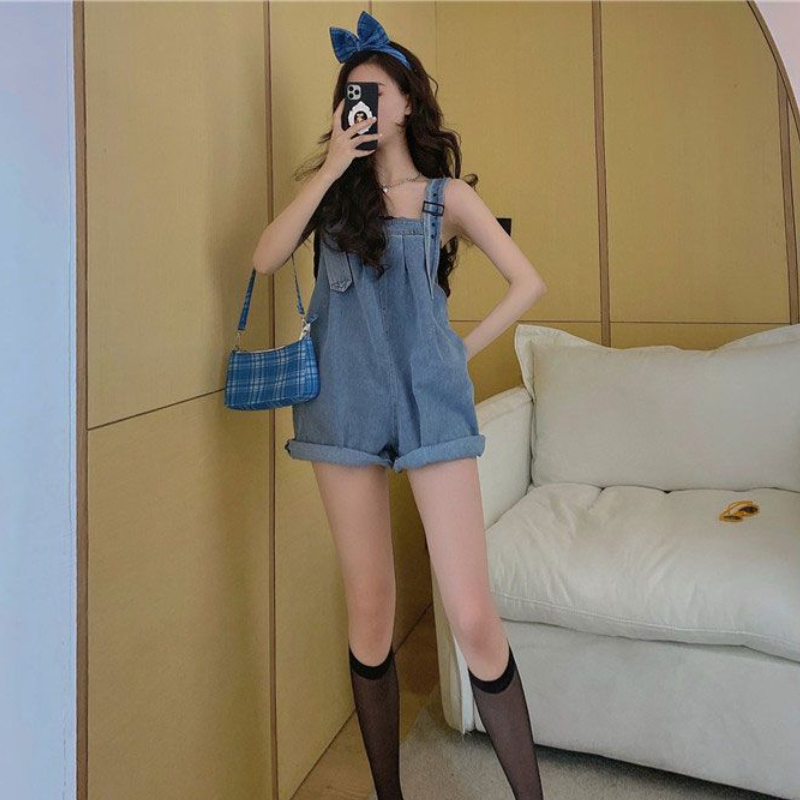 女性の夏のロンパース,だぶだぶのデニム衣類,韓国のファッショ - Summer Clothing Teens のレビューと価格