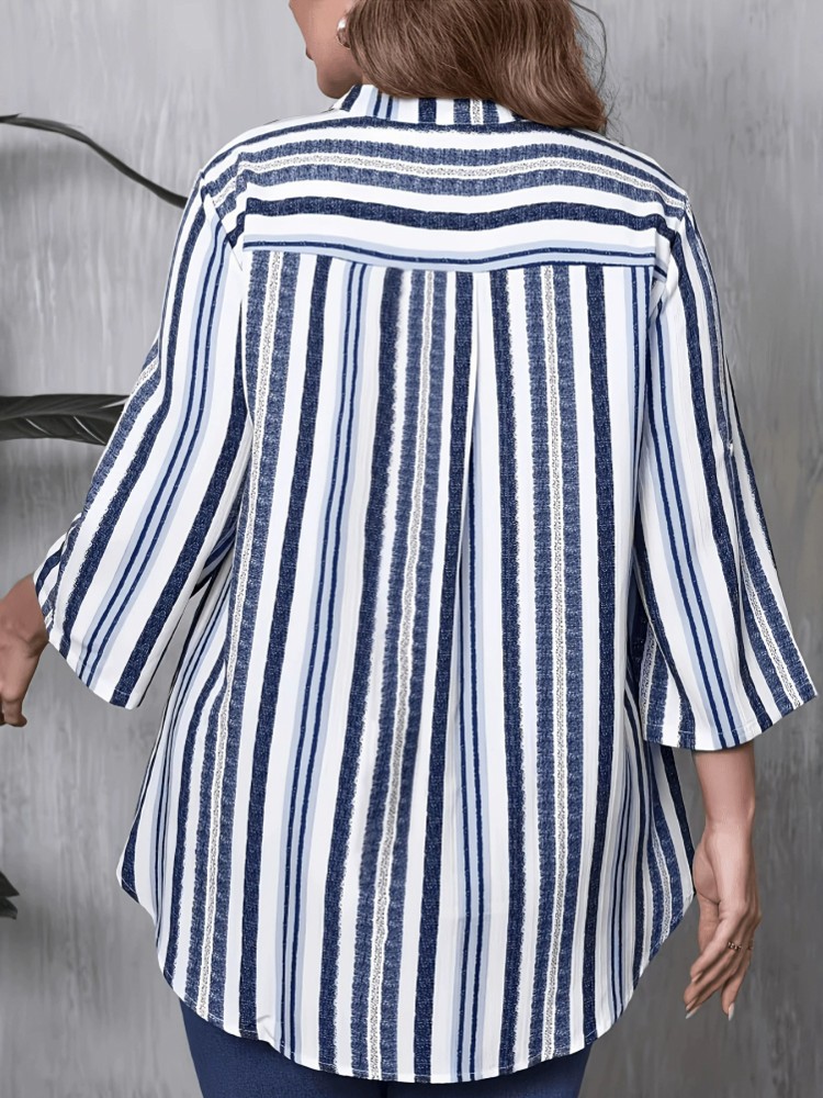 女性のプラスサイズ XL-5XL カジュアル 3/4 袖シャ - Xl Summer Clothing のレビューと価格