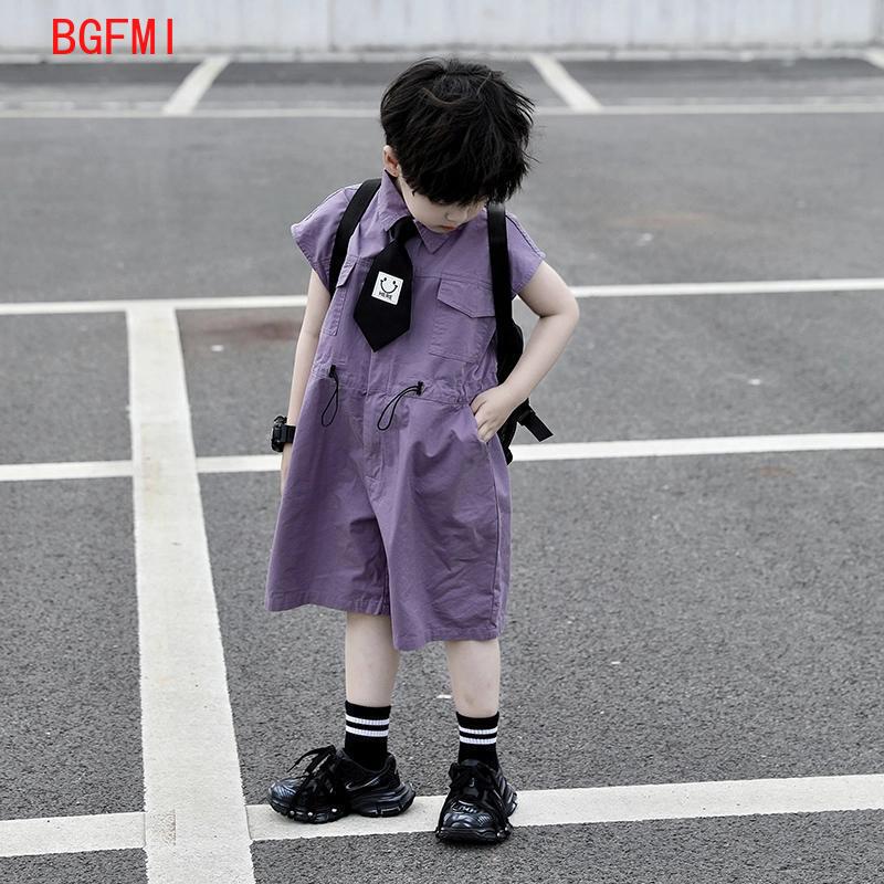 キッズサマーショーツオーバーオールカプリボーイズパープルパン - Summer Clothing For Babies のレビューと価格