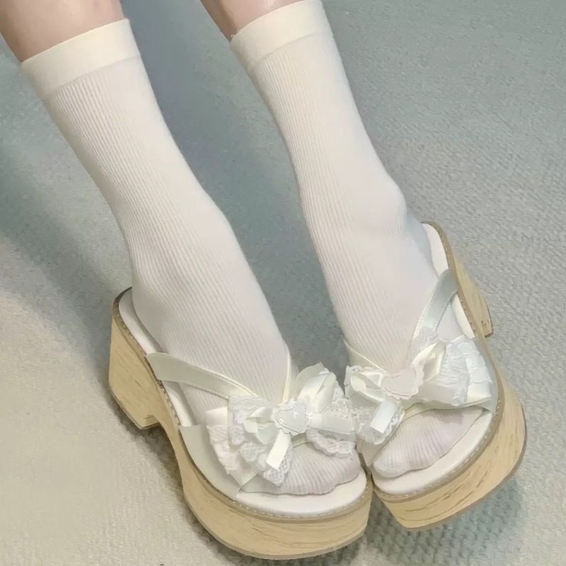 スイートボウ木目調厚底プラットフォームスリッパ女性用夏和風快 - Summer Clothing Petite のレビューと価格