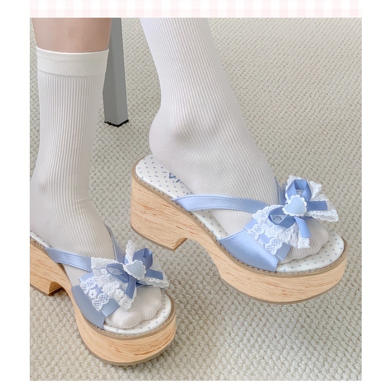 スイートボウ木目調厚底プラットフォームスリッパ女性用夏和風快 - Summer Clothing Petite のレビューと価格