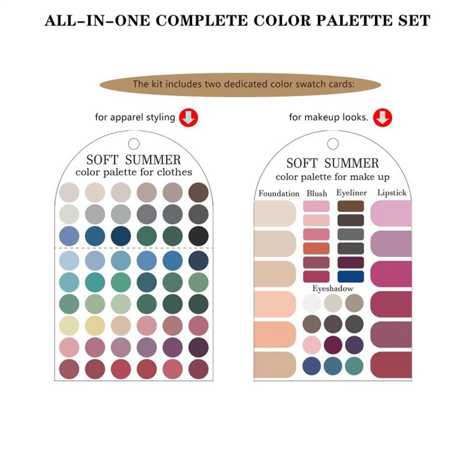 2 個のアクリル季節パレットソフトサマーカラーパレットカード - Summer Clothing Guide のレビューと価格