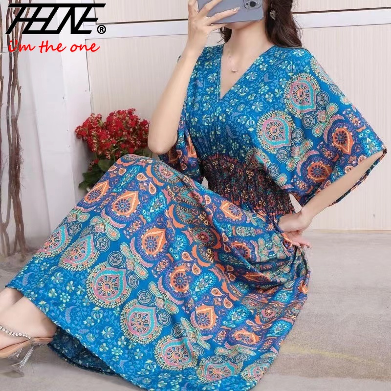 女性のためのボヘミアンスタイルのロングドレス,ボヘミアンスタ - Indian Summer Vintage Clothing のレビューと価格