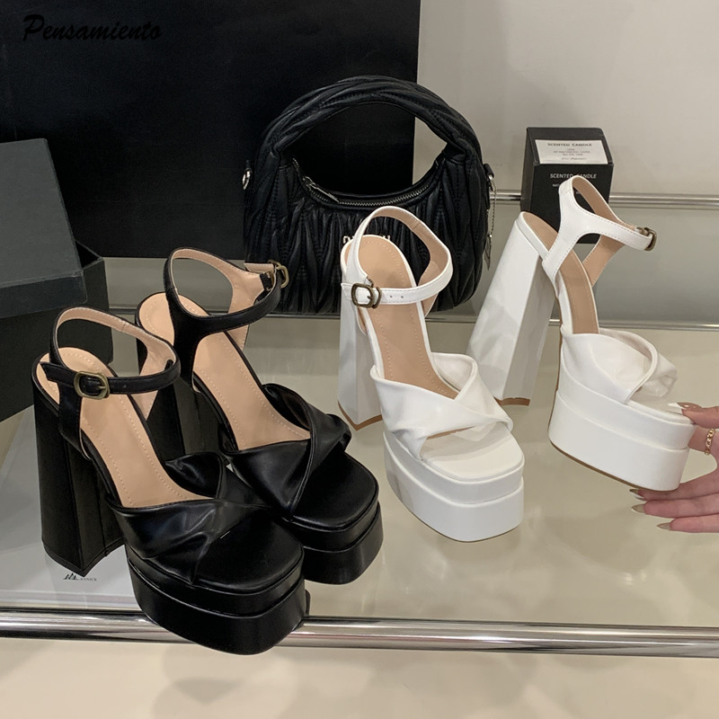 スタースタイルのファッションダブルプラットフォームウェッジ女 - Summer Clothing Petite のレビューと価格
