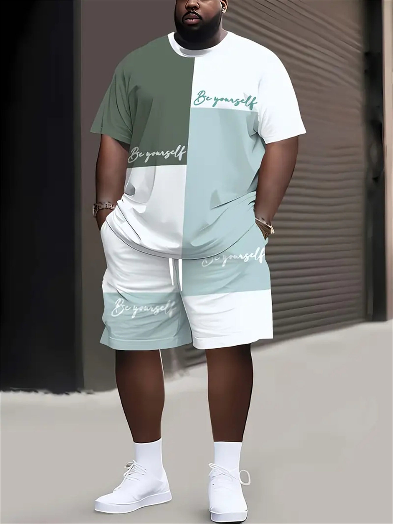 夏用大きいサイズメンズ服3Dプリント半袖トップス＆ショーツ2 - Summer Clothing Styles Men のレビューと価格