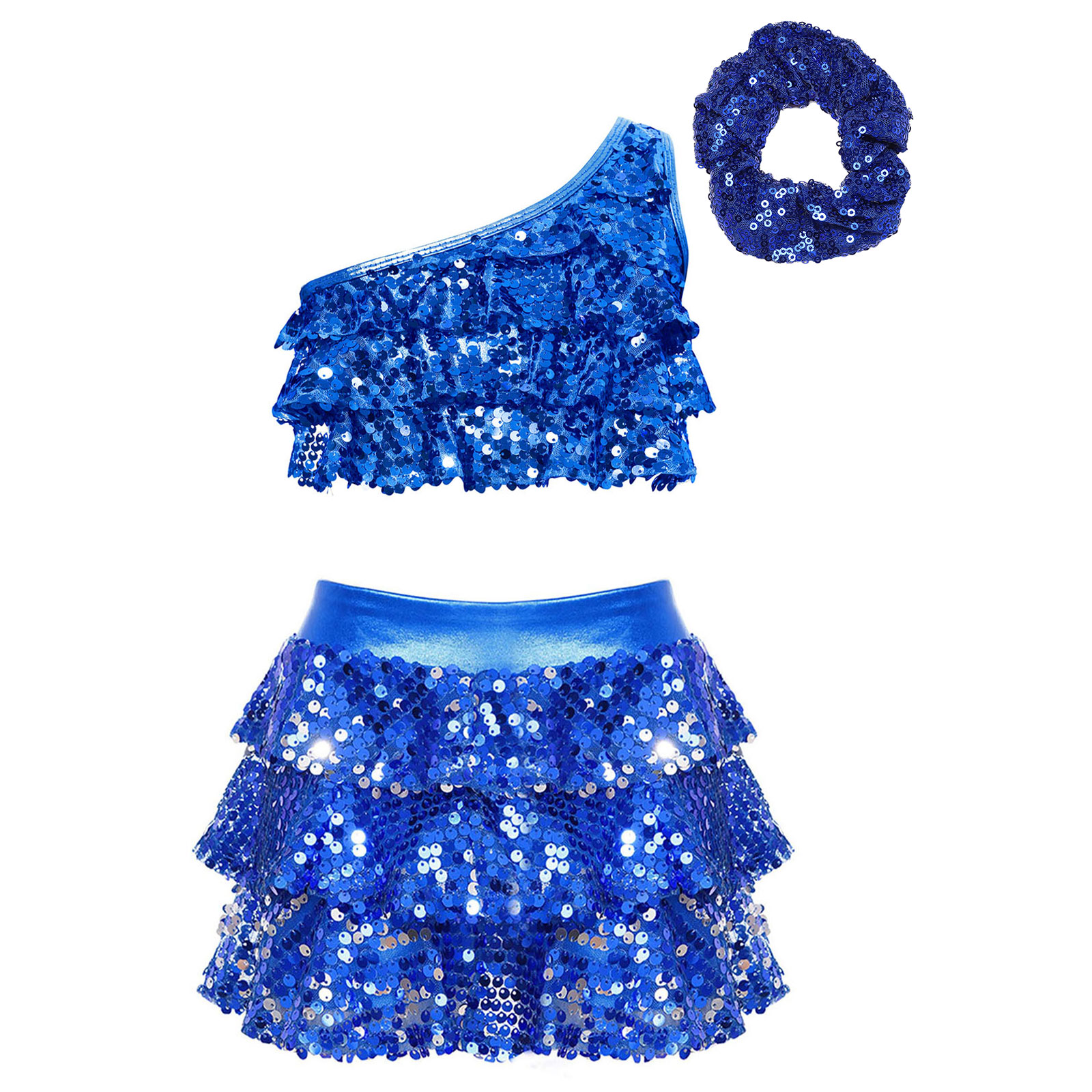キッズガールズ光沢のあるスパンコールラテンジャズダンス衣装パ - Summer Clothing For Girls のレビューと価格