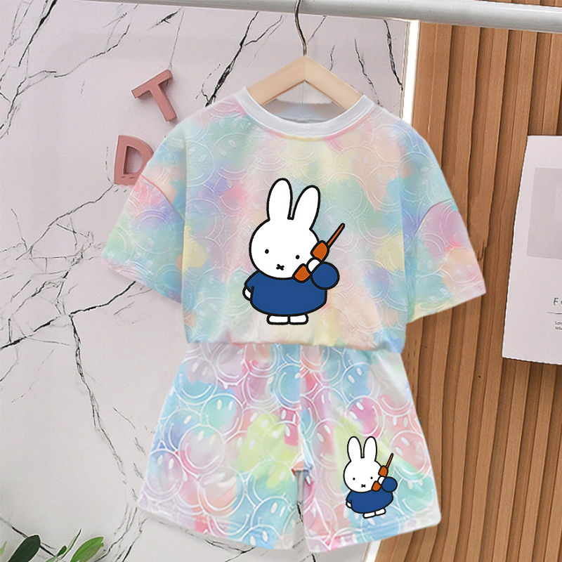 ミッフィーウサギの夏服セット女の赤ちゃん服かわいいプリントタ - Summer Clothing For Babies のレビューと価格