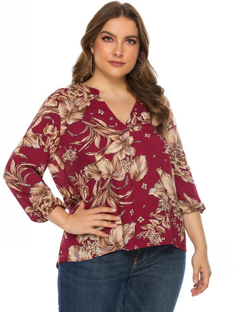 女性のプラスサイズ XL-4XL カジュアル長袖 Tシャツビ - Xl Summer Clothing のレビューと価格