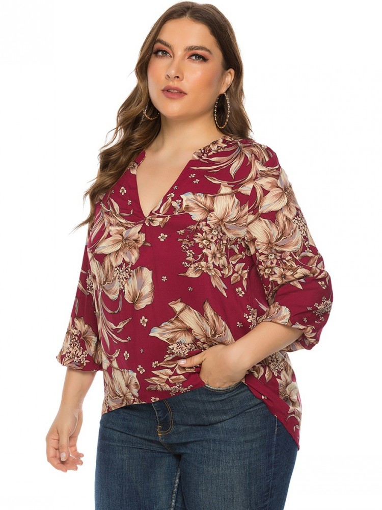 女性のプラスサイズ XL-4XL カジュアル長袖 Tシャツビ - Xl Summer Clothing のレビューと価格
