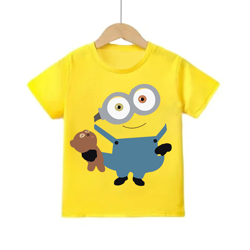 カートゥーンミニオン半袖Tシャツ 男の子 女の子 コットンT - Summer Clothing Teens のレビューと価格