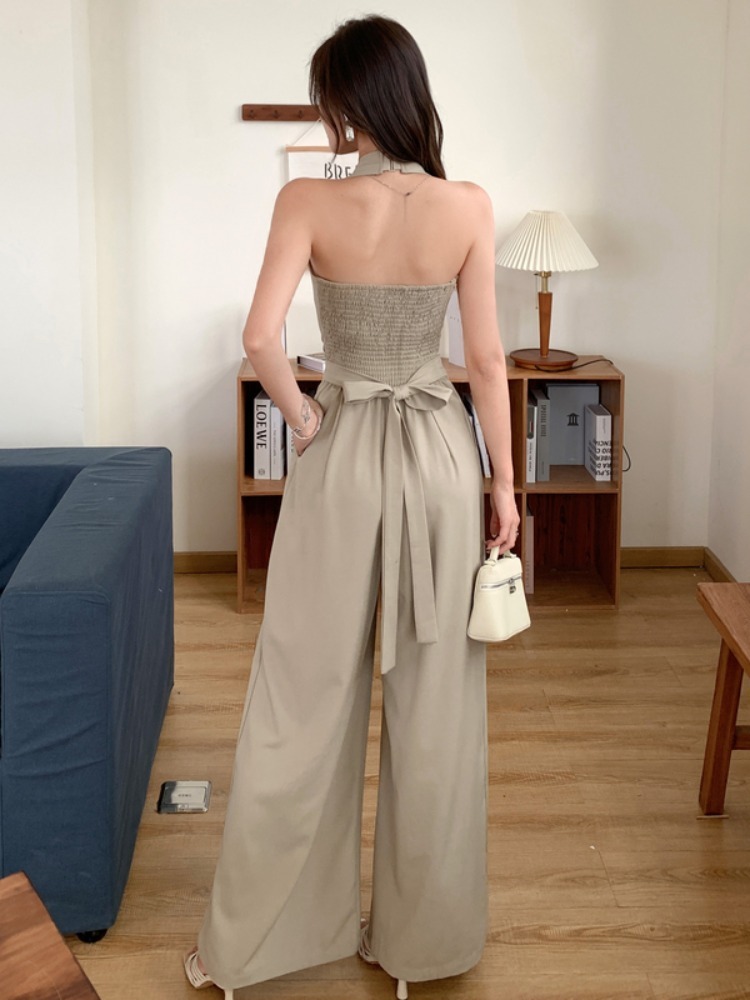フランスのエレガントなノースリーブジャンプスーツ、女性用Vネ - Summer Clothing In French のレビューと価格