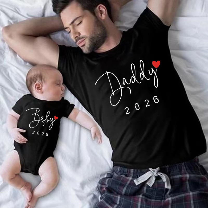 面白い赤ちゃんパパママ 2026 家族お揃い服シンプルな妊娠 - Summer Clothing For Babies のレビューと価格